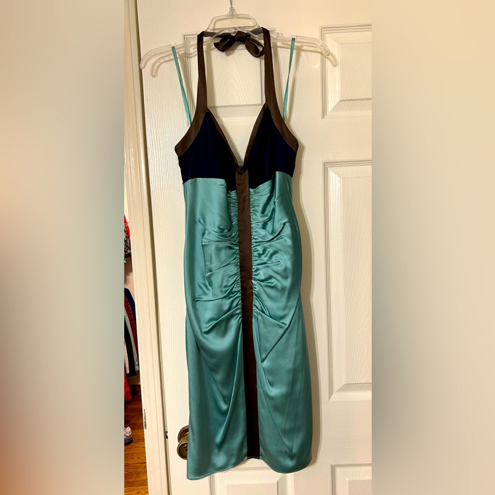 BCBGMAXAZRIA halter silk dress Size 4